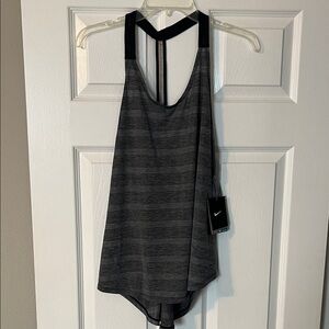 Nike Black and Gray Striped Racerback Tank